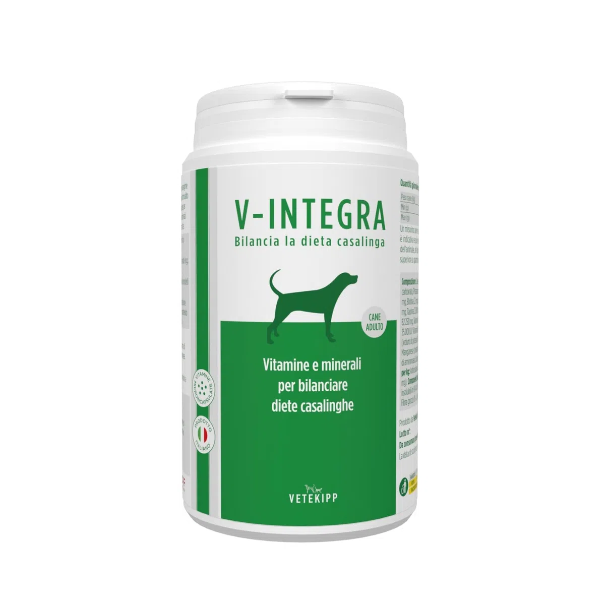 V-INTEGRA Chien Adulte - Supplément Complet Riche en vitamines et minéraux pour la Ration ménagère et Barf des Chiens Adultes - 200 g - Produit en Italie
