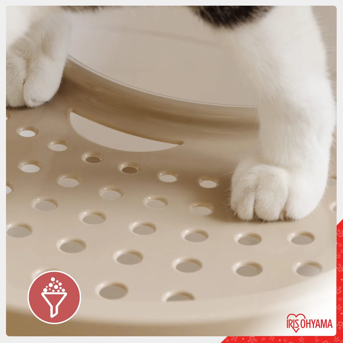Iris Ohyama, Maison de Toilette pour Chat avec Pelle, Max. 7 kg, Beige, Ouverture en Haut, Bac a Litiere avec Couvercle, Amovible, pour Chaton, Grande Capacité, sans BPA, Nettoyage Facile, TECL-20