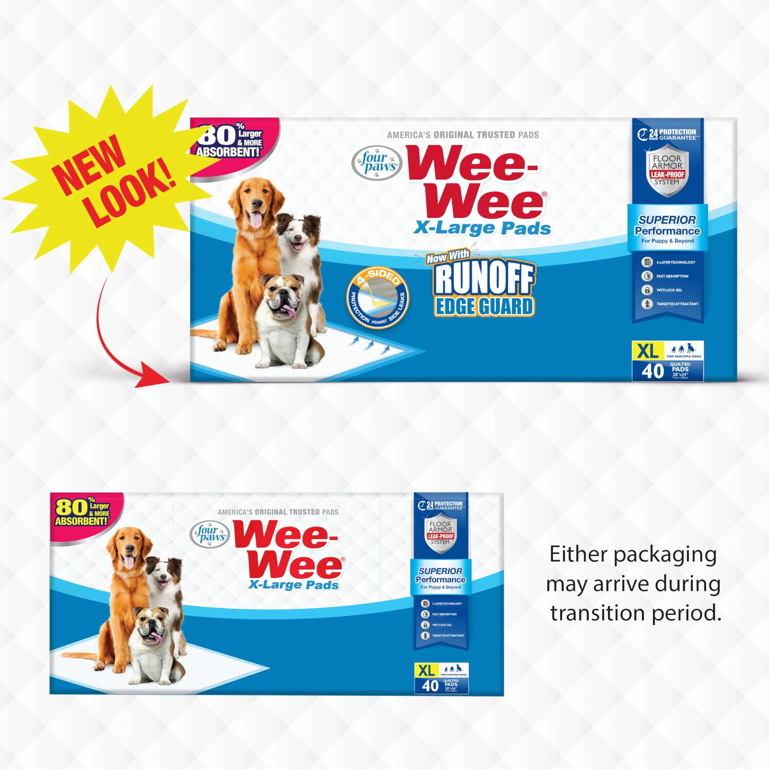 Four Paws Quatre Pattes Wee-Wee Extra Large Chien Housebreaking Coussinets