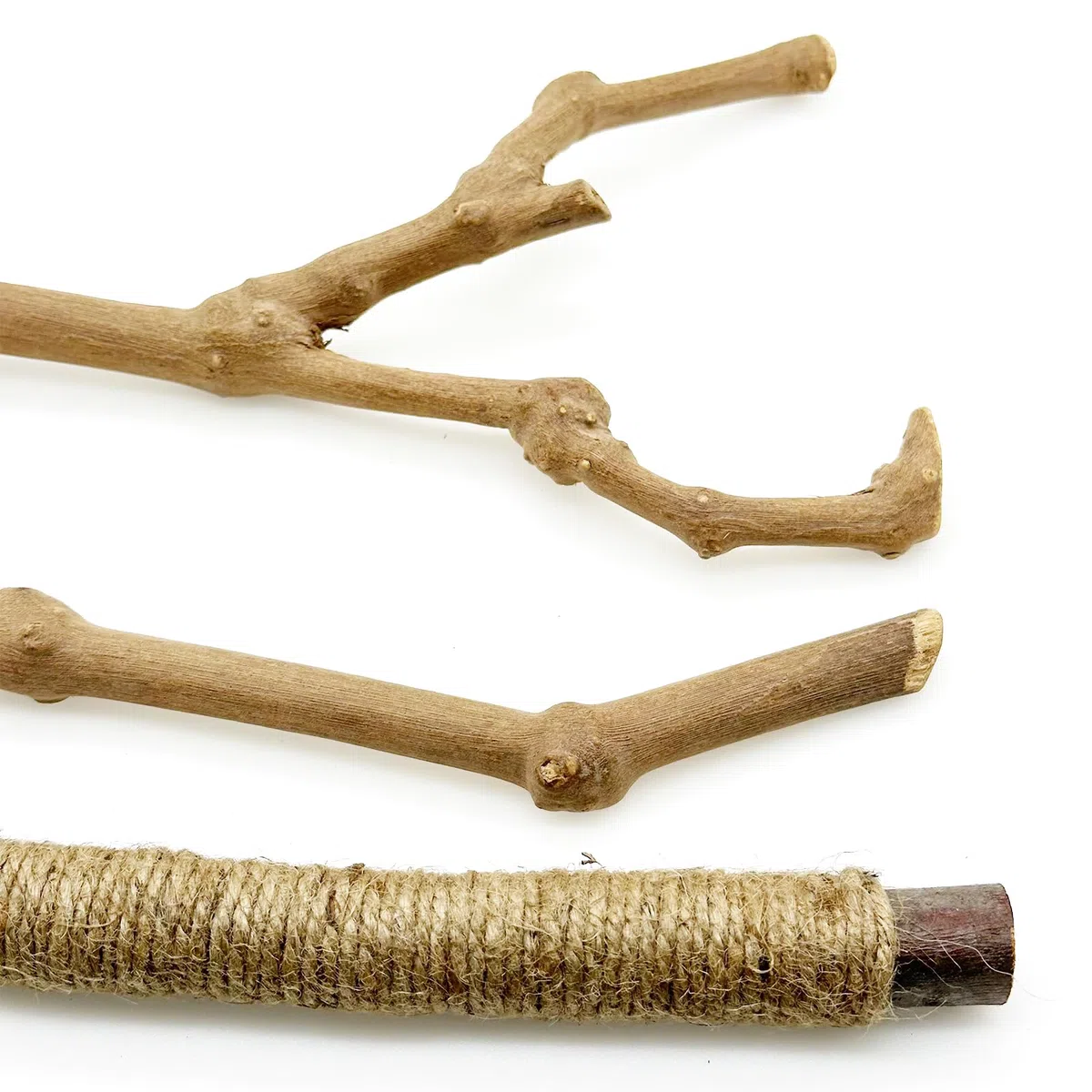 Lot de 6 perchoirs à oiseaux en bois naturel debout et suspendu, corde inclus, accessoires de cage pour petites perruches, calopsittes, conures