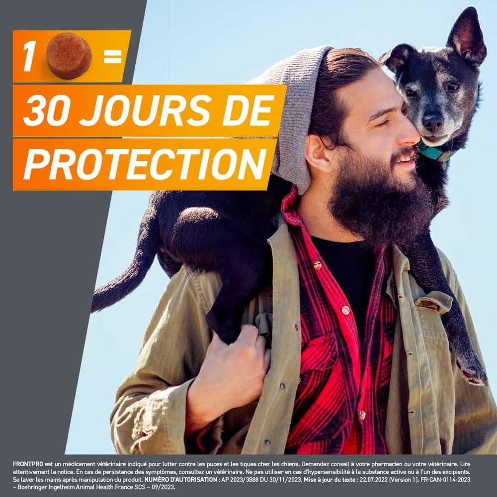 Frontline Frontpro antiparasitaire Petit Chien 2-4kg Puces et Tiques x3 comprimés