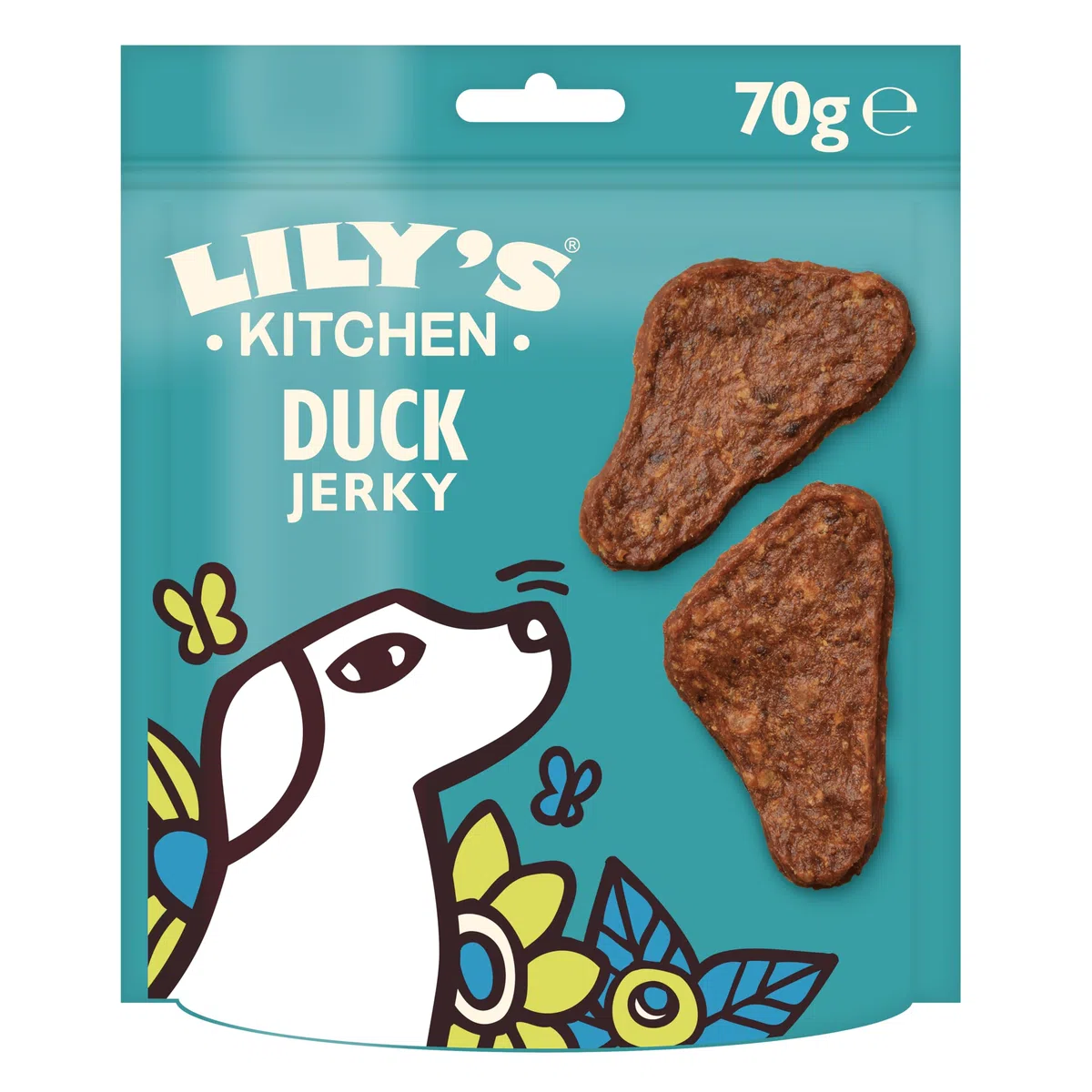 Lily’s Kitchen Fabriqué à partir d’ingrédients naturels Paquet de friandises Mini Jerky de délicieux Canard pour Chiens de Petite, Moyenne et Grande Taille 8 x 70g