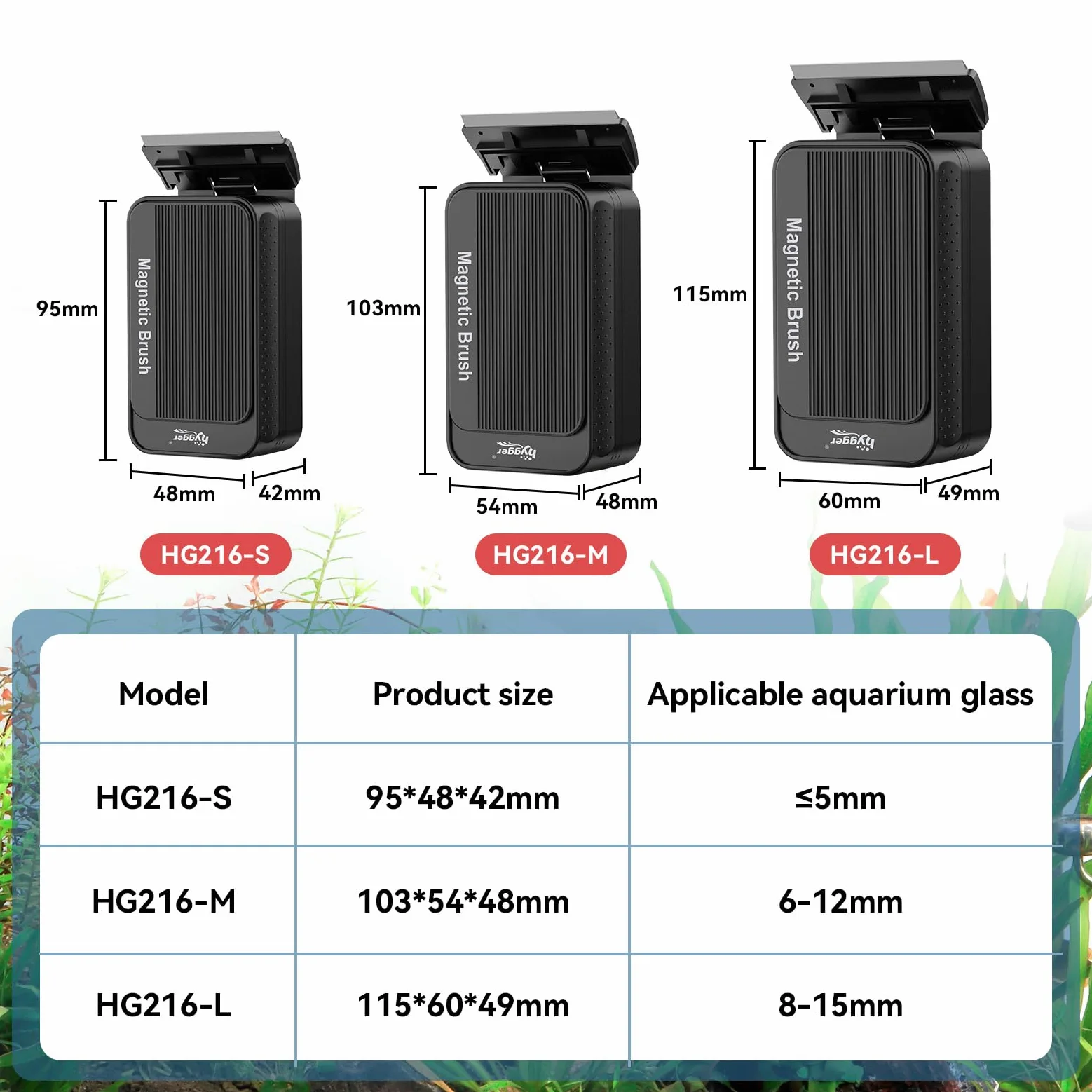 hygger Aimant À Algues Aimant Brosse Aquarium Nettoyage Vitre,Nettoyeurs d'algues pour Aquarium Magnétique Outil de Nettoyage Avec Grattoir(L)