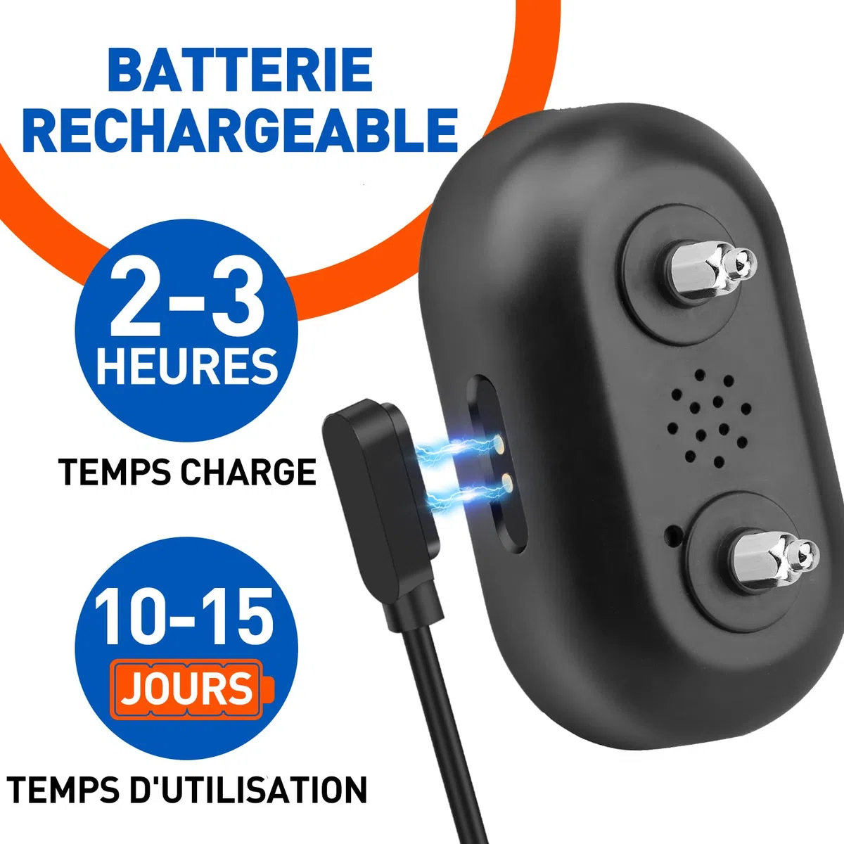 Collier Anti-Aboiement Chien, Rechargeable et Étanche IP67, 4 Modes Son/Vibration/Choc, Sensibilité Réglable, pour Petit Moyen Grand Chien Dressage