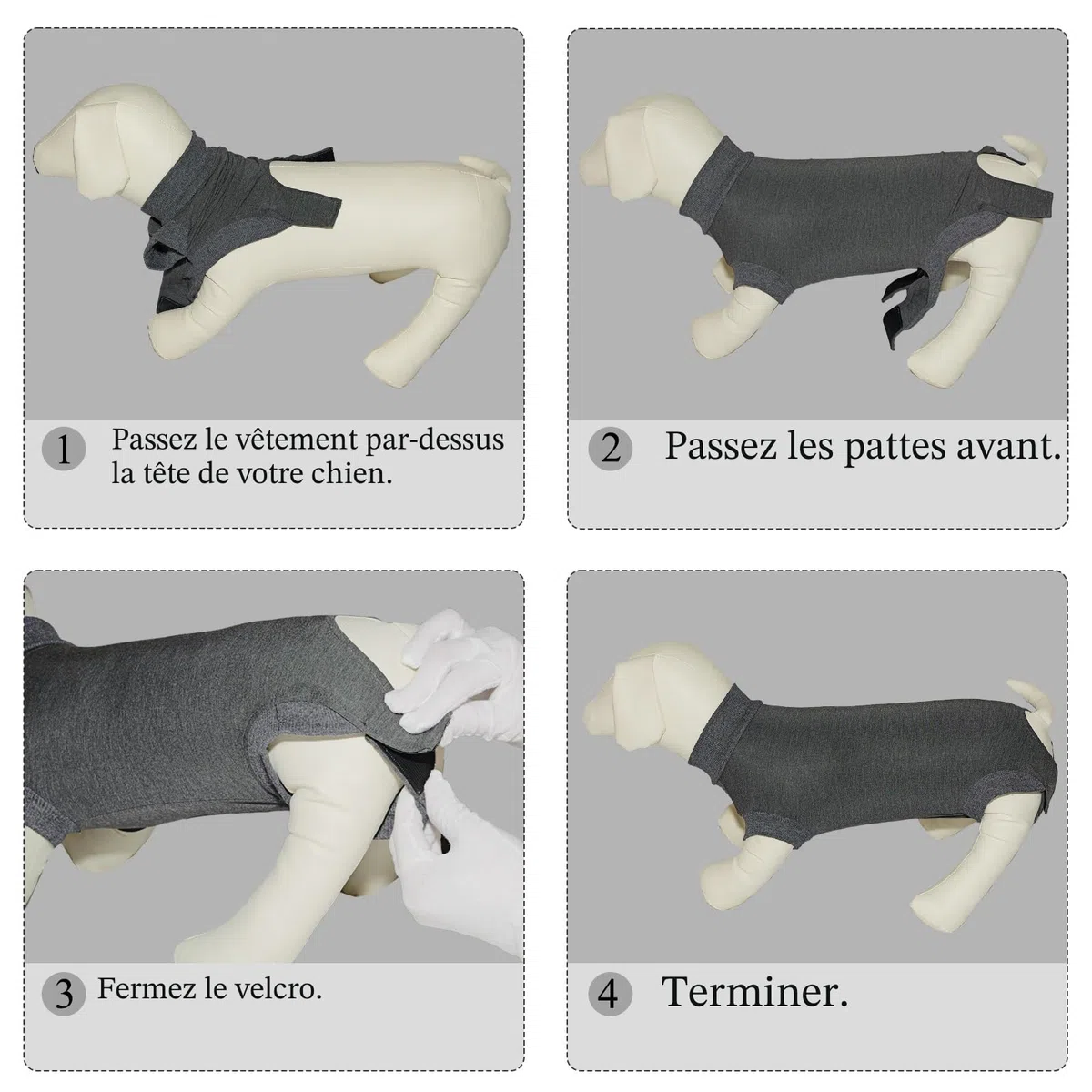 Body Chien Post Operatoire Femelle Male Combinaison Chien Sterilisation Castration Body Medical pour Chienne Anti Lechage après Opération t Shirt Post Operatoire Alternative Collerette Chiens