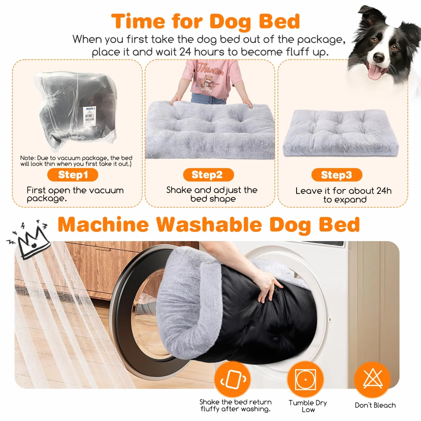 Nobleza - Matelas pour Chien Multifonction Lavable, Coussin de Voyage Anti-Dérapant avec 6 Points de Capitonnage, Super Doux et Portable pour Cage, Voiture ou Maison - S, 80 * 50 * 10cm, Gris