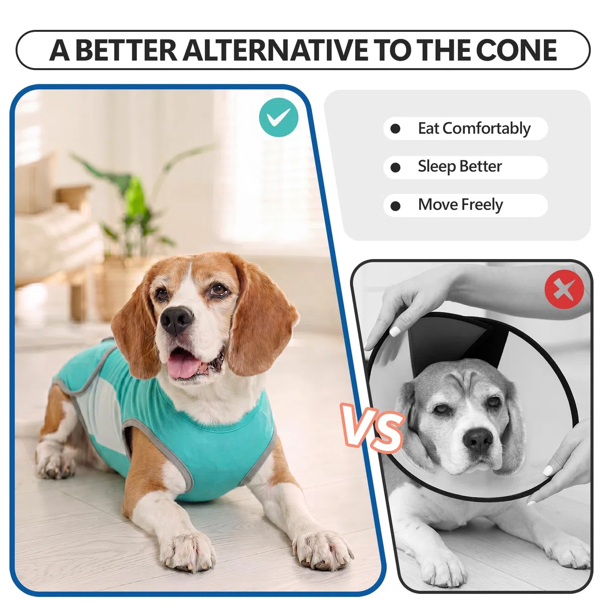 Body Chien Après Opération, Body Post-Opératoire en Coton Doux avec Fermeture Éclair, Combinaison Médical Anti-Léchage, Alternative à la Collerette pour Chien Mâle et Femelle, Bleu Aqua L