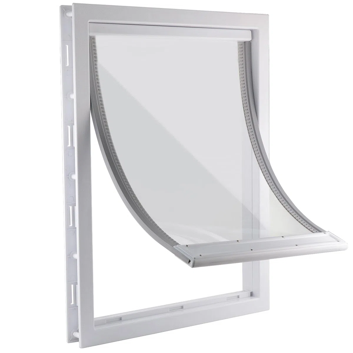 CEESC Grand Chatiere pour Chien avec Rabat Magnétique Transparent Doux et Panneau de Fermeture à Pression, Chatière en Plastique PVC de Qualité Supérieure pour Grands Chiens (XL, Blanc)