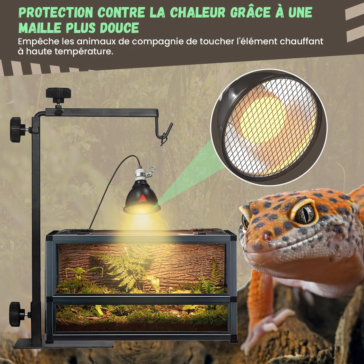GlowUp Lampe Chauffante Dôme Réflecteur, 5.5 Pouces E27 160W Lampe Chauffante Terrarium Support de Lampe à Réflecteur pour Ampoule UVA UVB