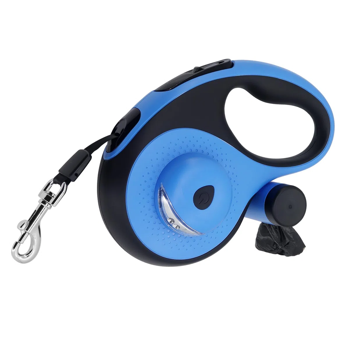 Laisse rétractable pour Chien 8M,avec Lampe de Poche LED, avec Support Sac à déjections Canines,Laisse de Dressage Automatique pour Chien jusqu'à 110 LB (50 kg) (Bleu)