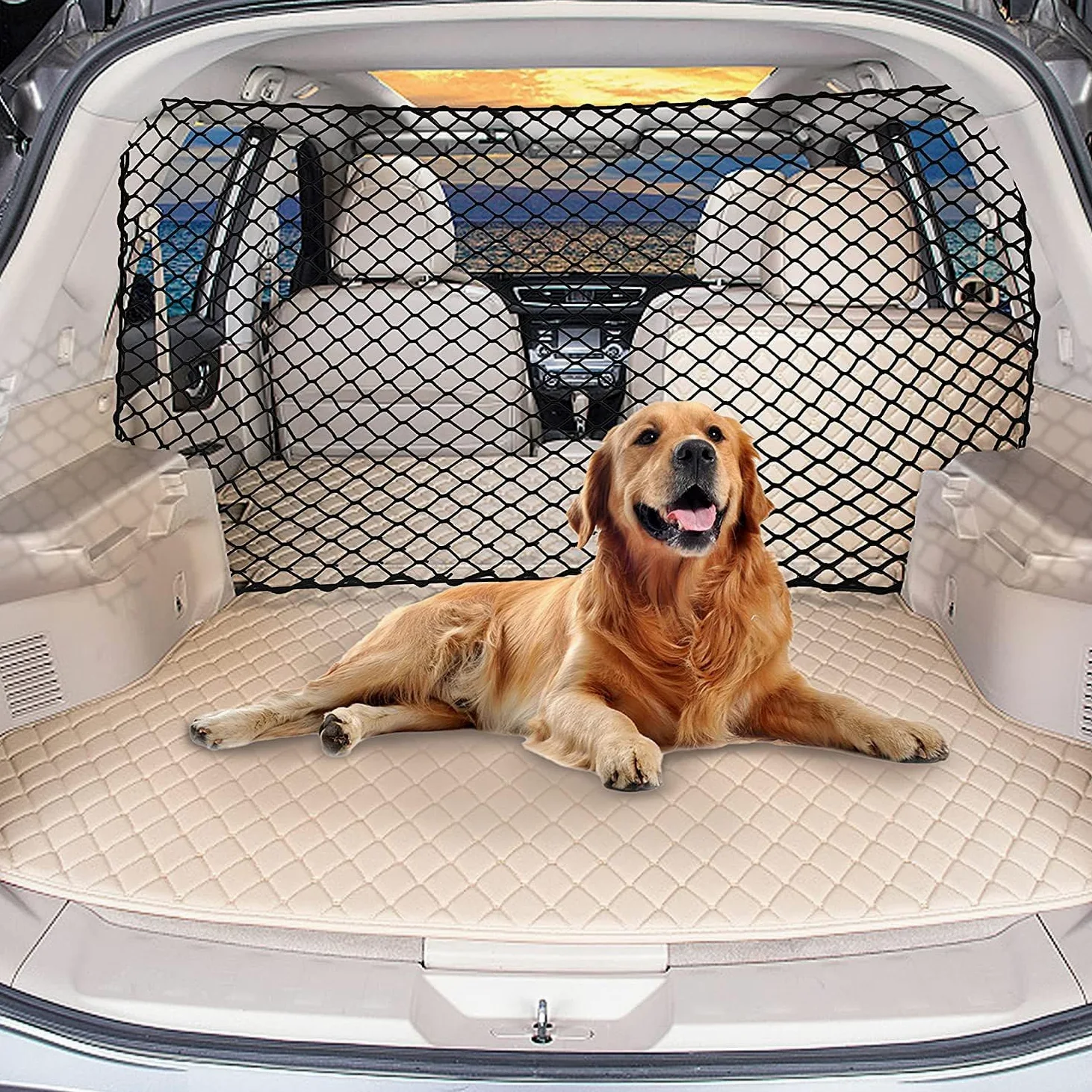 Barrière De Voiture pour Chien, Filet De Séparation Praktisches Sicherheitsbarriere für den Kofferraum - 120 * 70cm