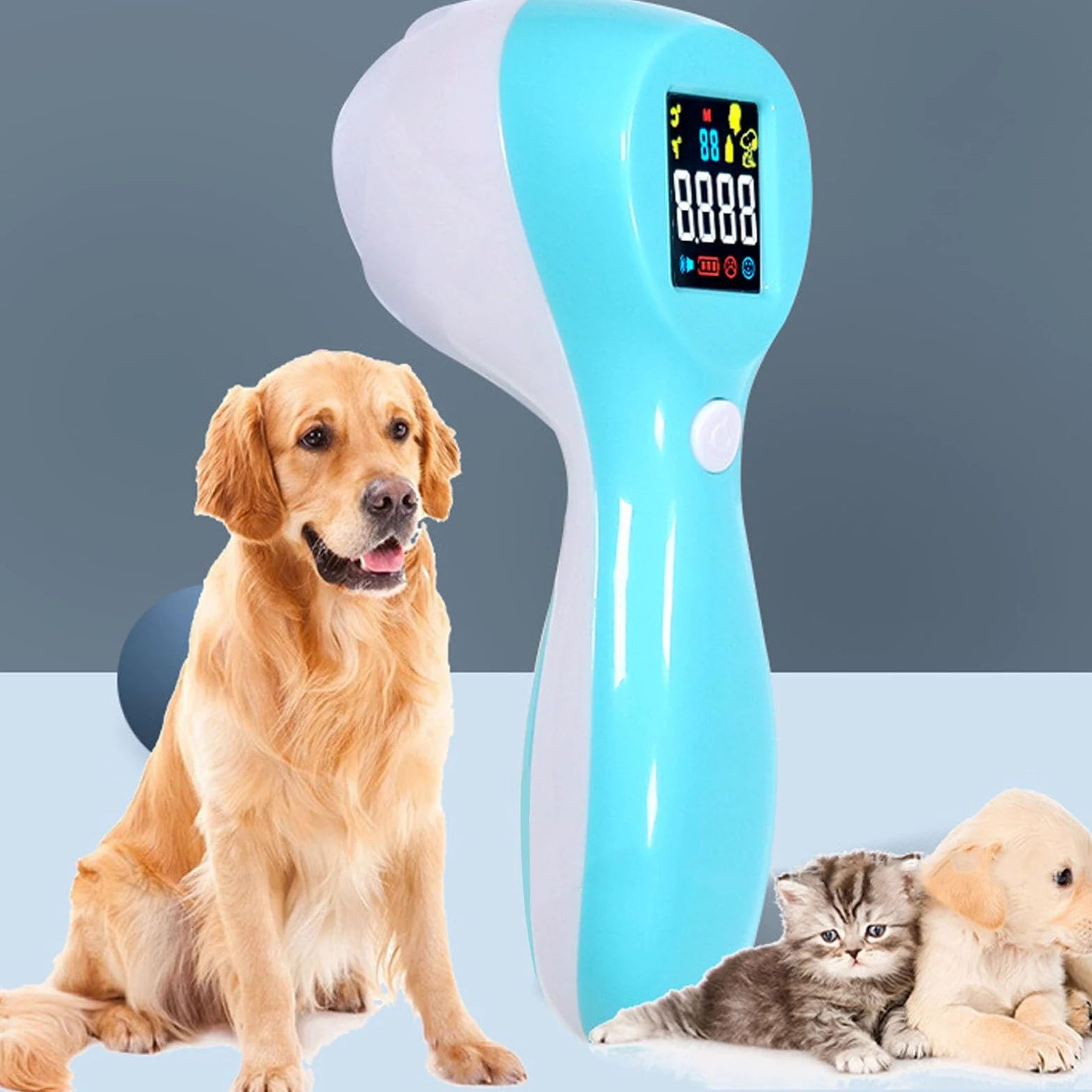 Thermomètre Infrarouge Rapide sans pour Animaux de Compagnie, Multifonctionnel pour Chats, Chiens, Vaches, Mode 2 en 1 avec Mémoire, éligibleHSA