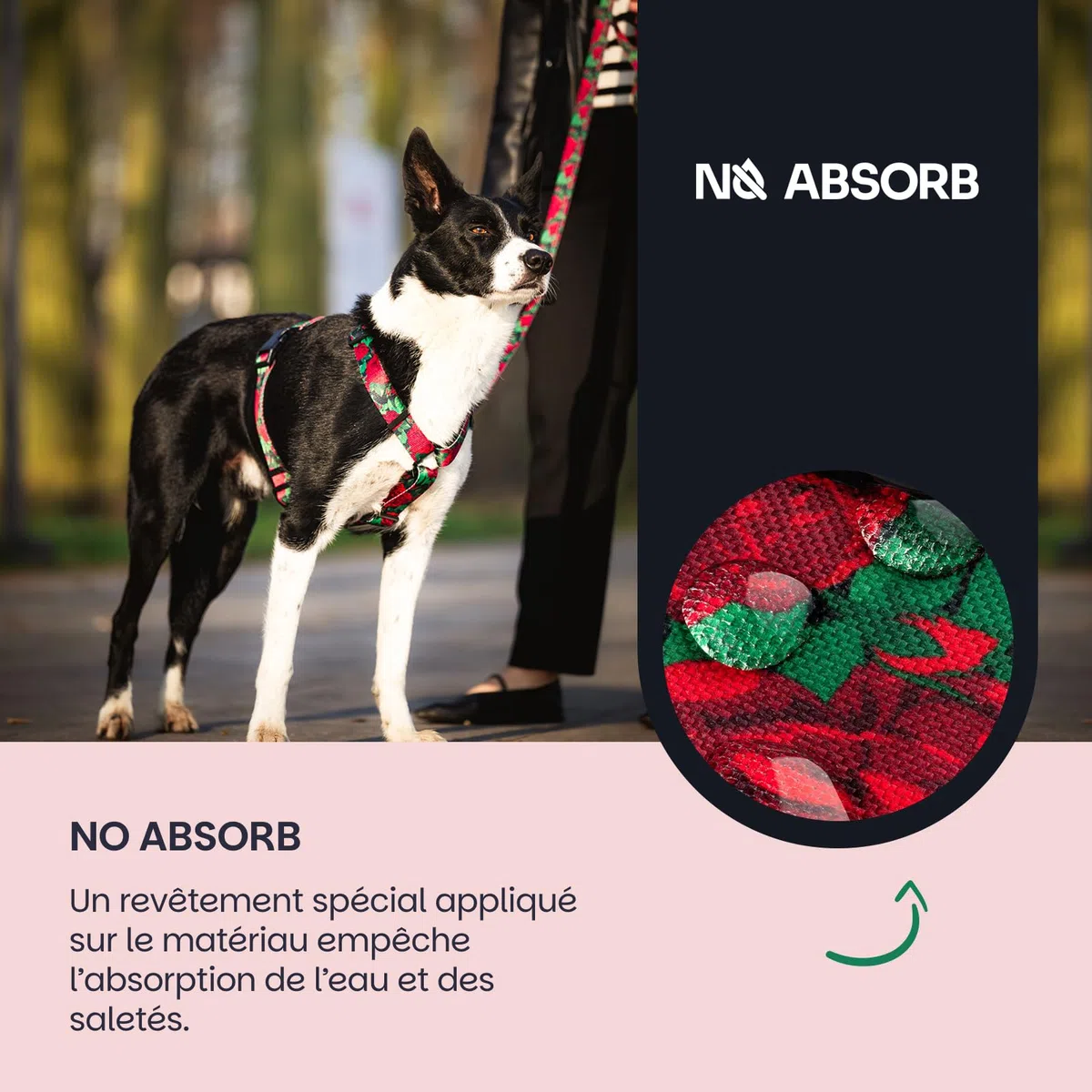 Harnais pour Chiot et Petite Chien | NO Absorb | Anti Traction | Réglable en 5 Points | Step-in | Empêchant la Traction et l'étouffement | Léger, Résistant | Dog Harness | Eternal Rose-XS