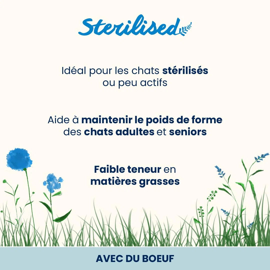 Almo Nature Functional - Sterilised - Nourriture Humide pour Chats Adultes et Matures, Stérilisés ou Peu Actifs - au Bœuf - Faible Teneur en Matières Grasses, Hydratant - 70g (Lot de 30)