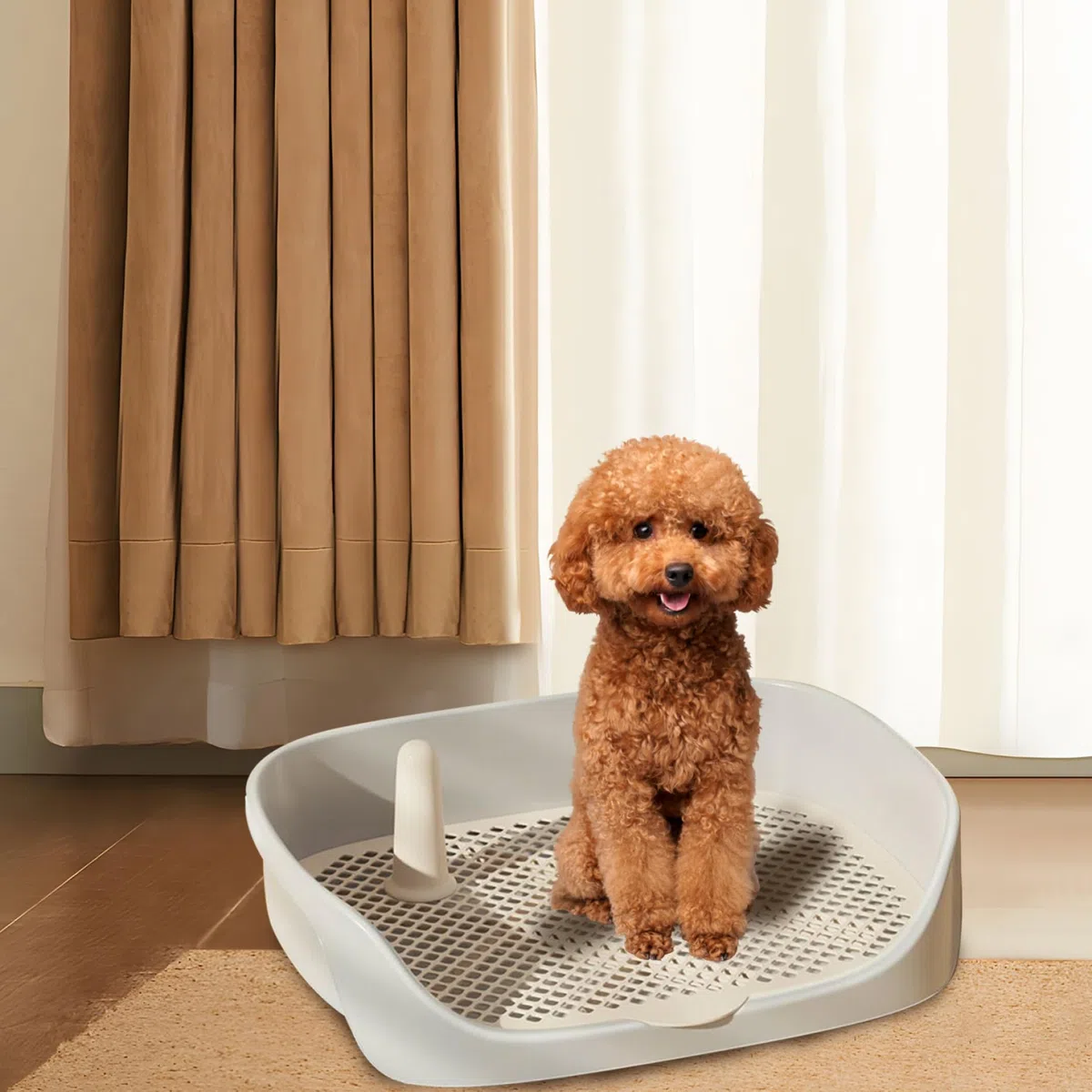 Gamelle de toilette pour chien - 15,8 x 11,8 x 4,3 cm - Dans toilettes amovibles pour chien en plastique - Entraîneur pour petits animaux de compagnie - Lavable pour petits chiens et chiots (bla