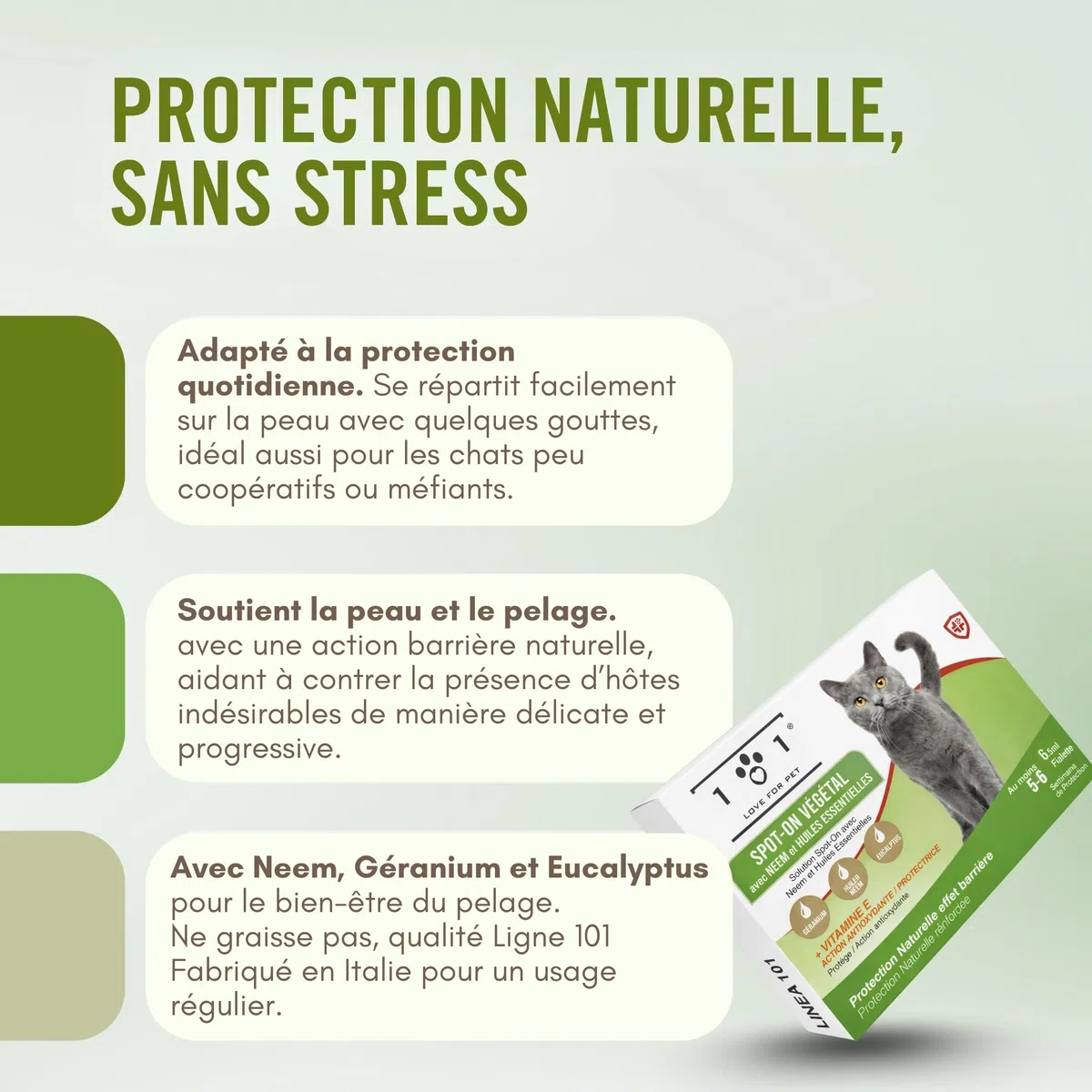Pipette Chat Anti Puces et Tiques, Moustique 6 Ampoules de 0,5 ML Spot on Chatons et Adultes Traitement Anti Puce Chaton et Antiparasitaire Chat Naturel Application Facile, Longue Tenue Antipuce