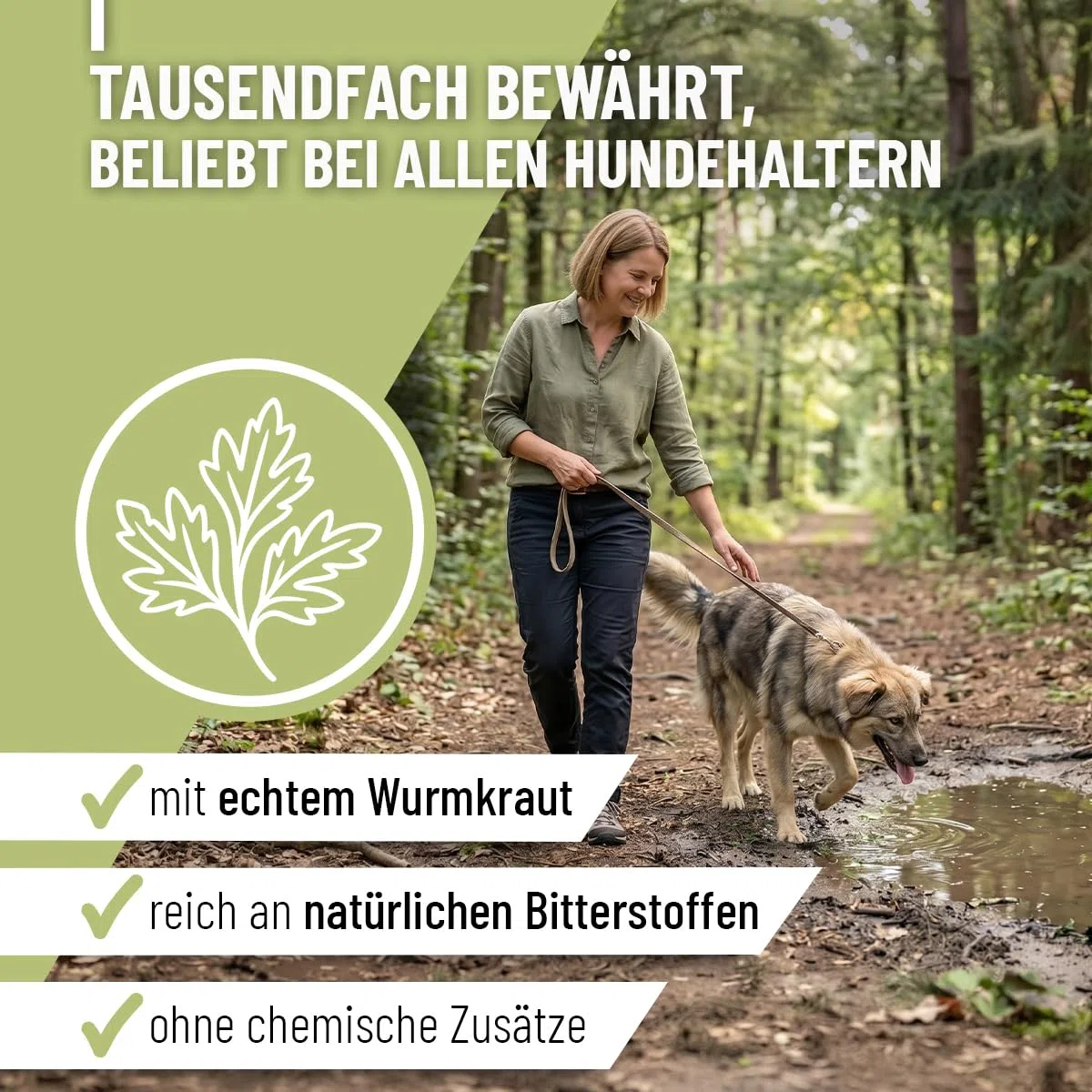 ReaVET Lot de 50 gélules d'herbes vermifuges secondaires pour chiens - Formule naturelle végétale - Vermifuge secondaire - Sans anthelminthique