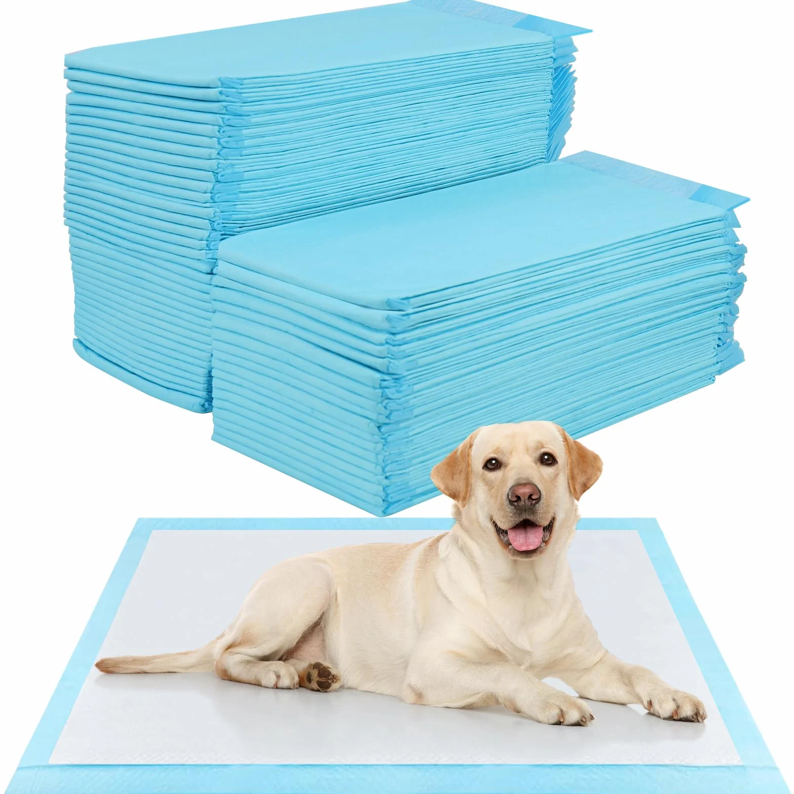 60 Pièces Alaise pour Chien, 90 x 60cm Alese Jetable, 5 Couches Tapis Educateur Chiot, Tapis Hygiénique Absorbant, Anti-Fuite et Séchage Rapide
